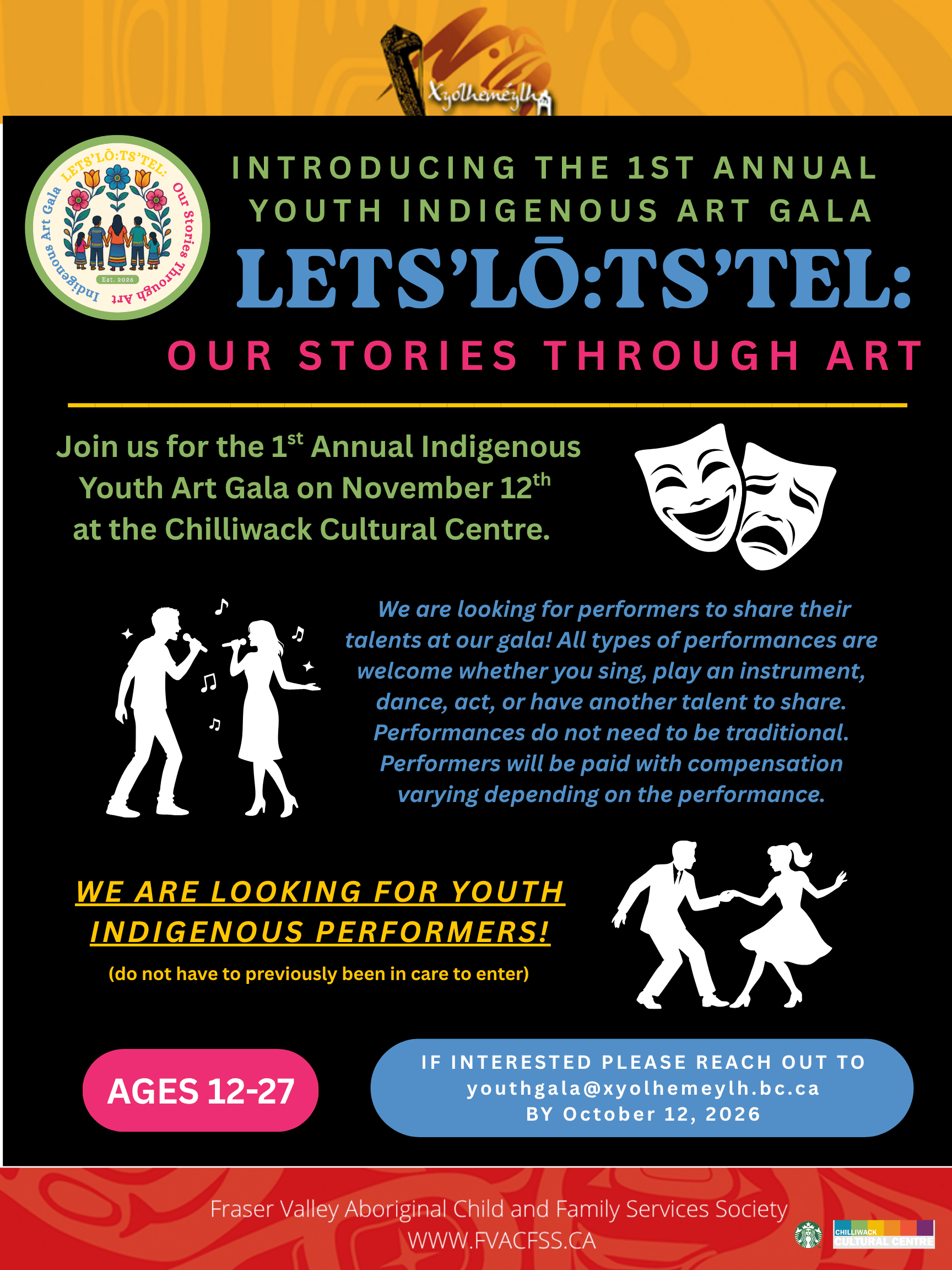 Featured image for “Lets’lot:ts’tel: Our Stories through Art, Indigenous Youth Art Gala Performers Needed”